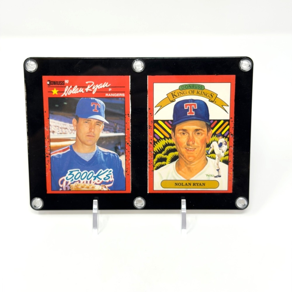 Donruss Nolan Ryan Error Card Set King of Kings Rangers Display Holder